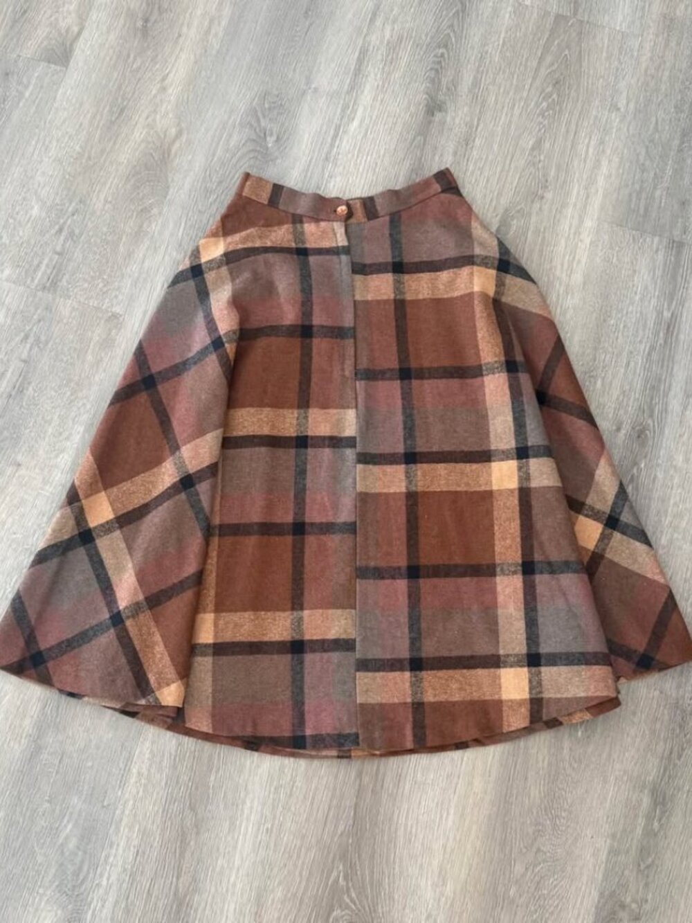 The New York Clothing Co Vintage Brown Plaid A-line Skirt -XS